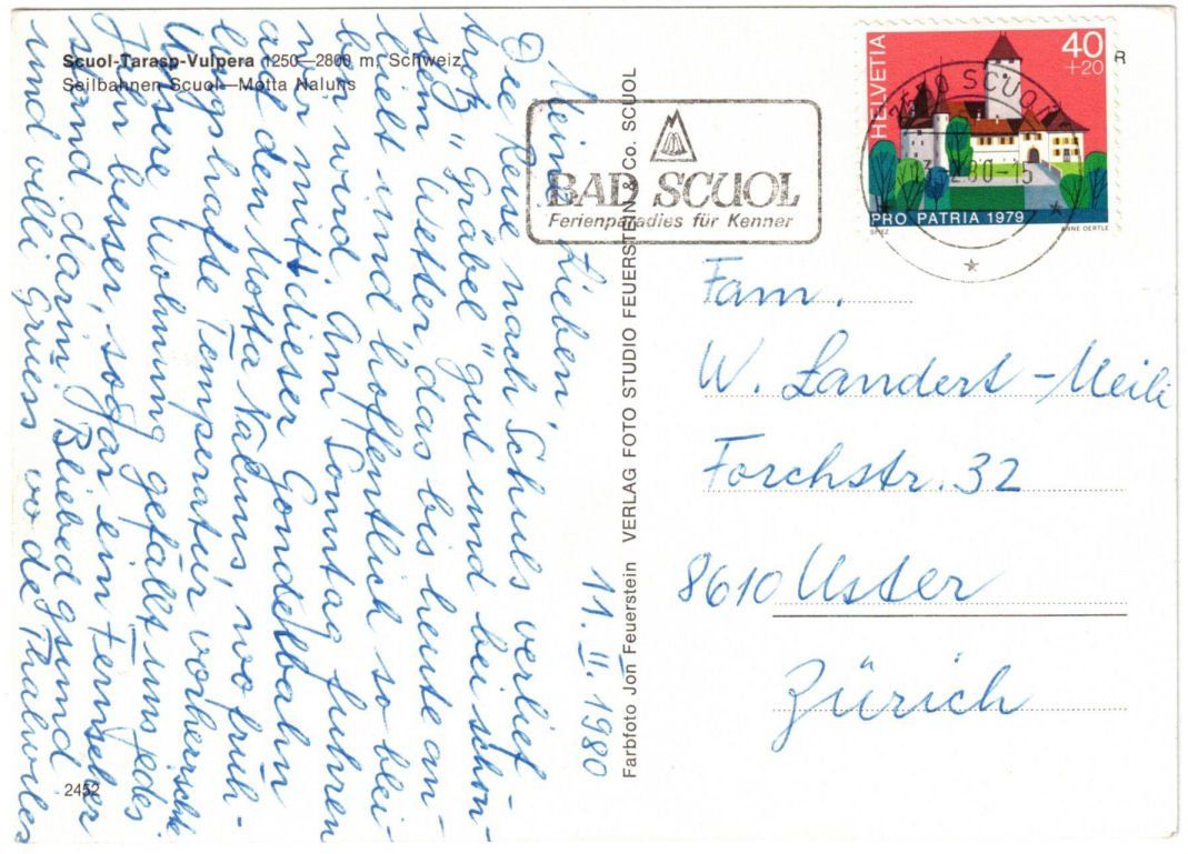 Cartoline postali: Scuol - Gondelbahn Motta Naluns – Usato da Binningen venduto da Mountainrider 1