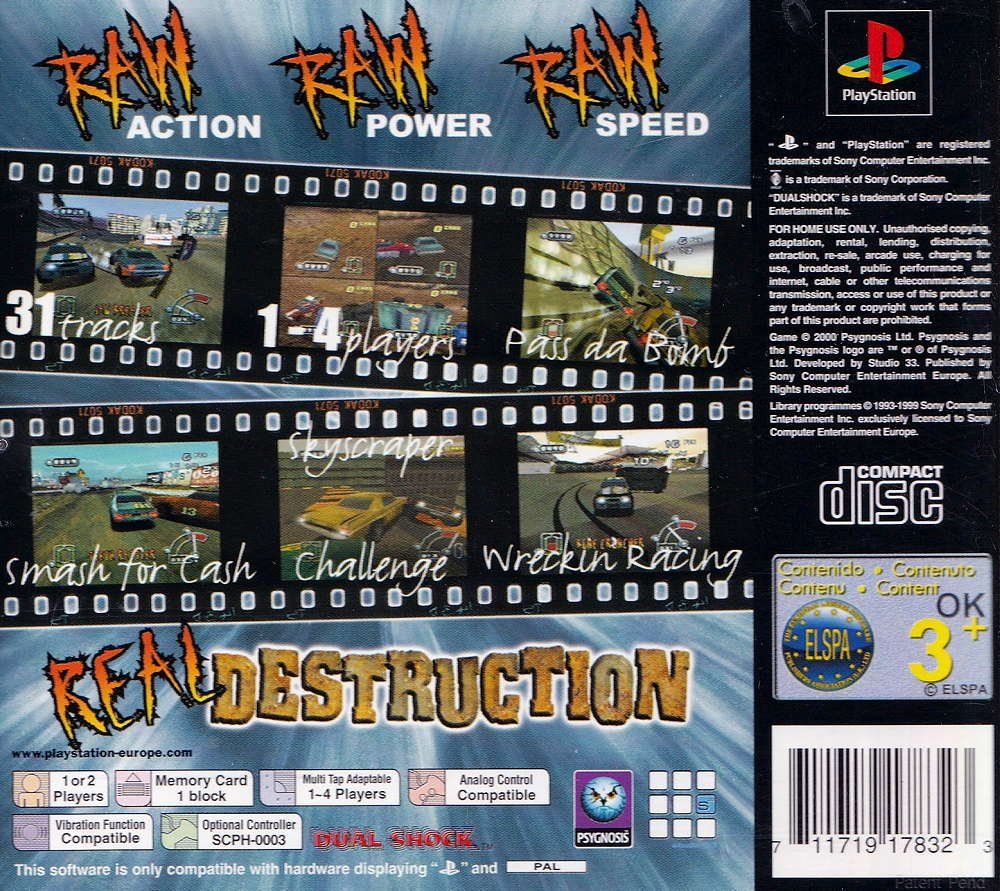 Sony Giochi: Destruction Derby - Raw [Sony PlayStation] – Usato da Bitsch venduto da Melando 1