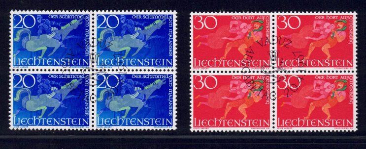 Tutti i francobolli: LIECHTENSTEIN  4er Blocks 1967 – Nuovo (secondo la descrizione) da Pfäffikon ZH venduto da Romulus