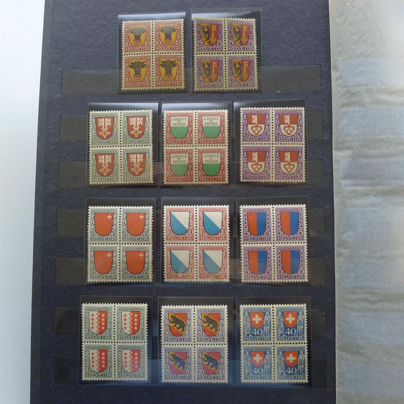 Tutti i francobolli: 1913-1963, ** postfrische Viererblöcke Pro Juventute!! – Usato da Sursee venduto da Luzernerraute 5
