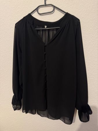 Sexy transparente, schwarze Bluse, Grösse M