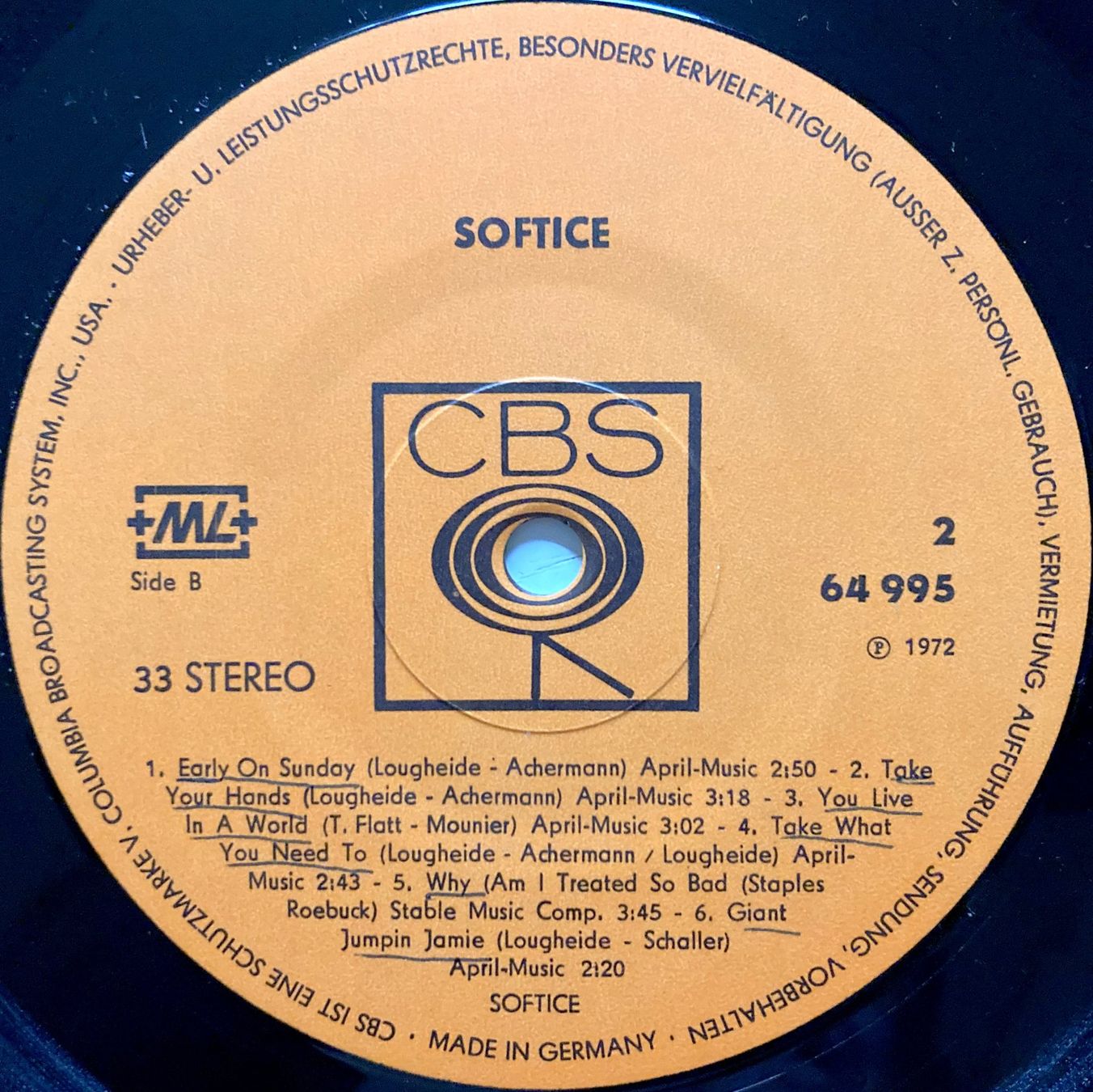 Dischi in vinile: SOFTICE - S/T – Usato da Bottens venduto da hotter-than-hell 3