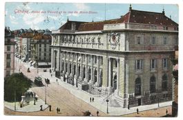 Genève  ville  Hôtel des Postes et la Rue du Mont-Blanc 1920