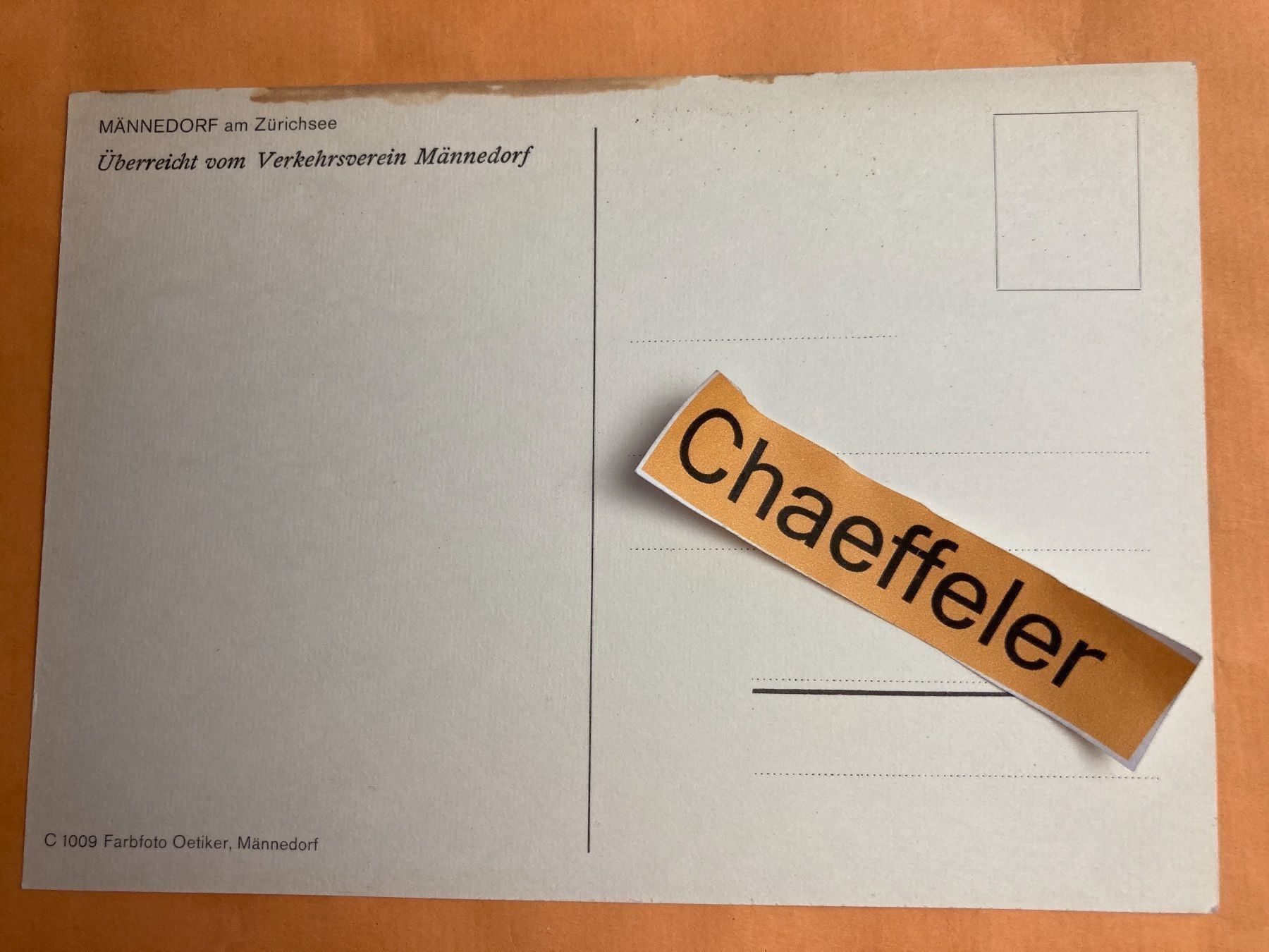 Ansichtskarten: Männedorf am Zürichsee – Gebraucht aus Zürich von Chaeffeler 1
