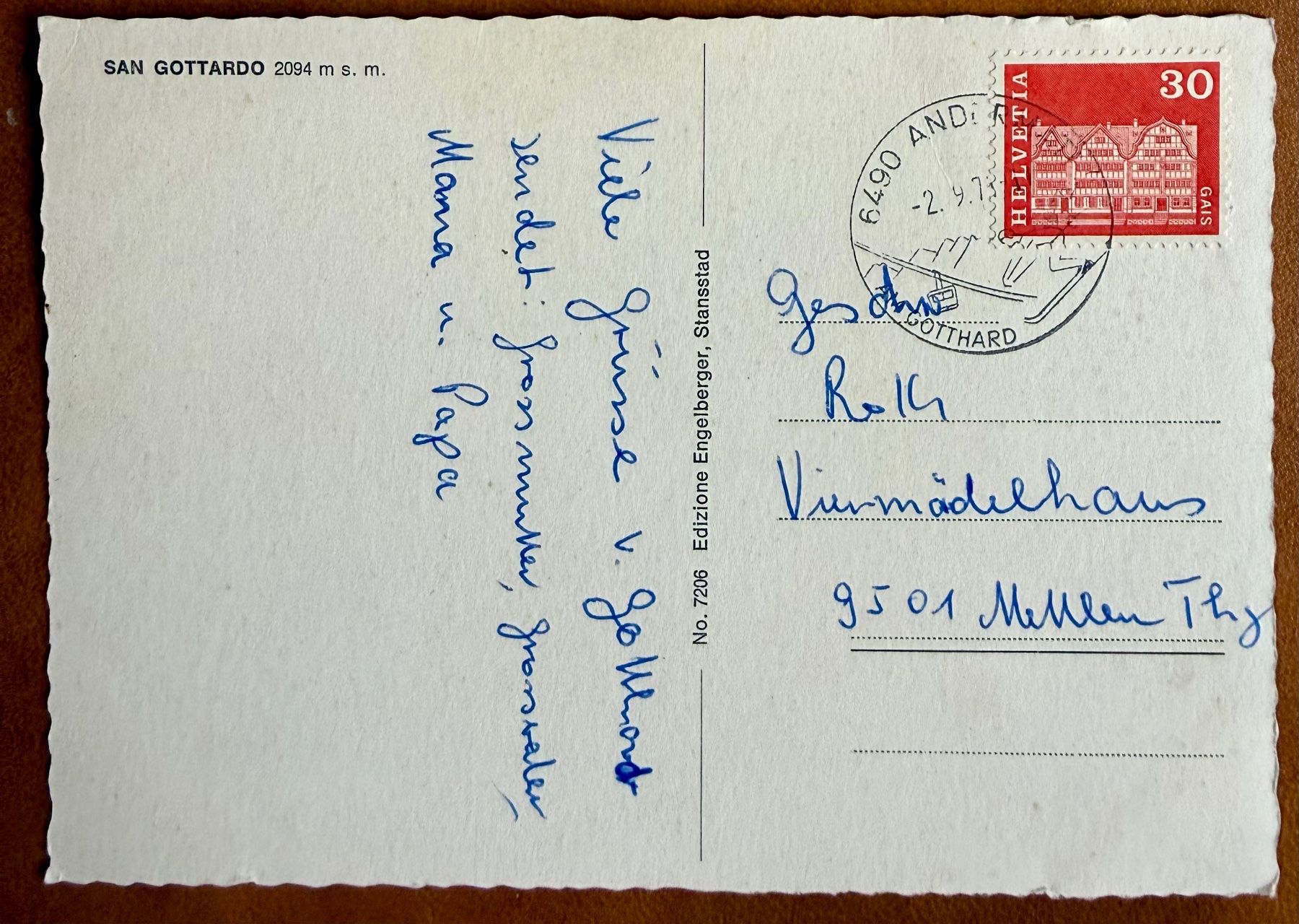 Cartoline postali: San Gottardo - Pass - Oldtimer -  VW & Alfa Roméo 1970 – Usato da Lutry venduto da Ediego 1