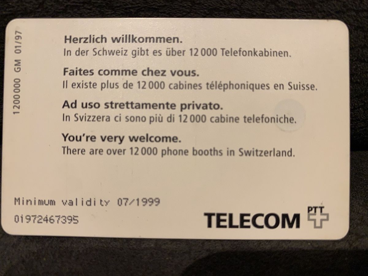 Schede telefoniche: Taxcard GM1 – Usato da Lausanne venduto da babacard10 1