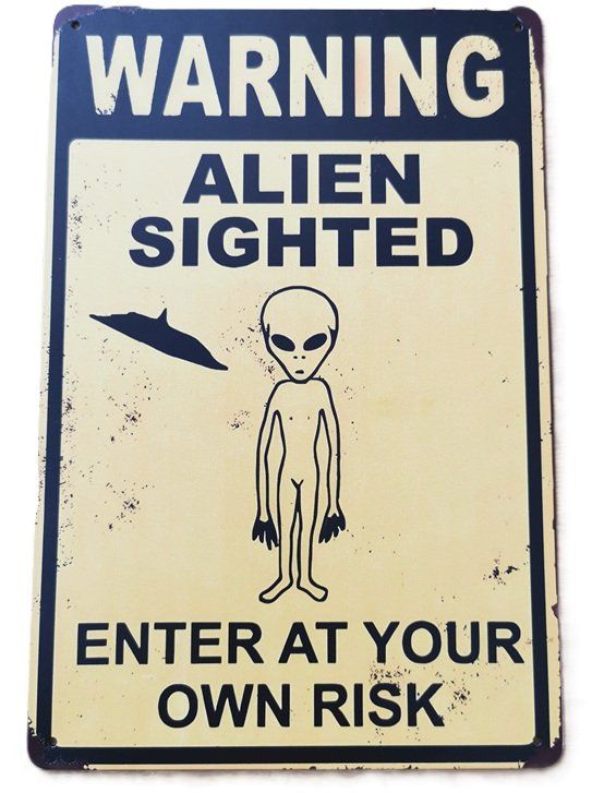 Insegne: WARNING - Alien  - Blechschild  (neu, OVP) – Nuovo e nell'imballaggio originale da Wilen b. Wollerau venduto da morethanmusic