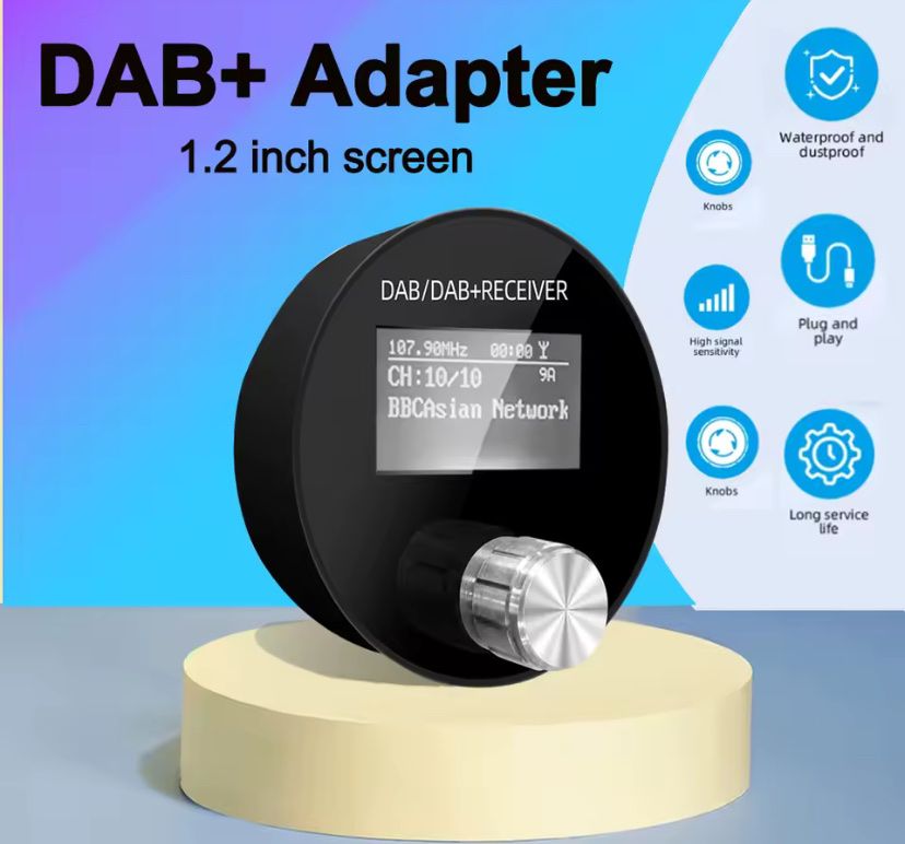Adattatori: DAB+ Adapter fürs Auto, 1.2" Bildschirm, Top! – Nuovo e nell'imballaggio originale da St. Gallen venduto da Radiomania-Schweiz