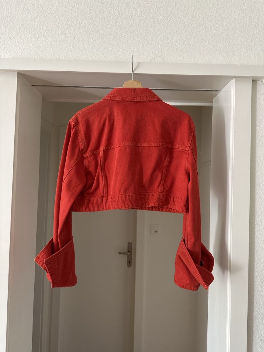 Zara Giacche: Chic Red Cropped Denim Jacket – Nuovo (secondo la descrizione) da Zürich venduto da Sporty77 1