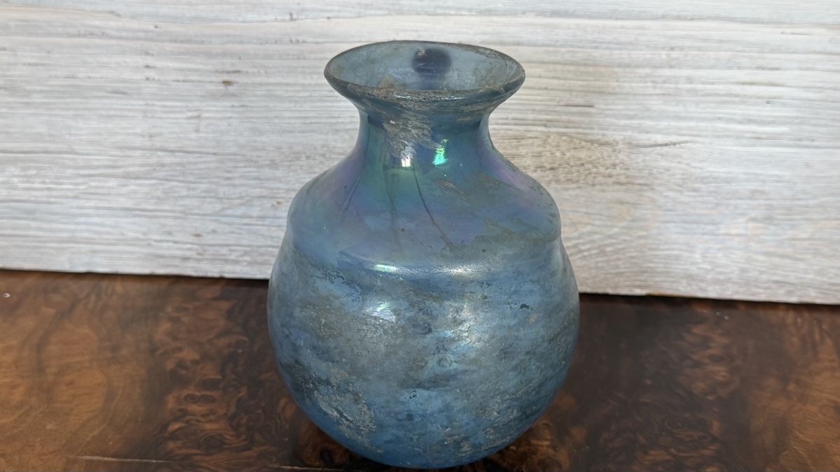 Murano Caraffe: Murano scavo einhenkliger Krug blau – Usato da Riedholz venduto da Frettchen63 3