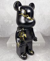 Süsser Bearbrick 400% Schwarz Gold Marmor Sammlerstück