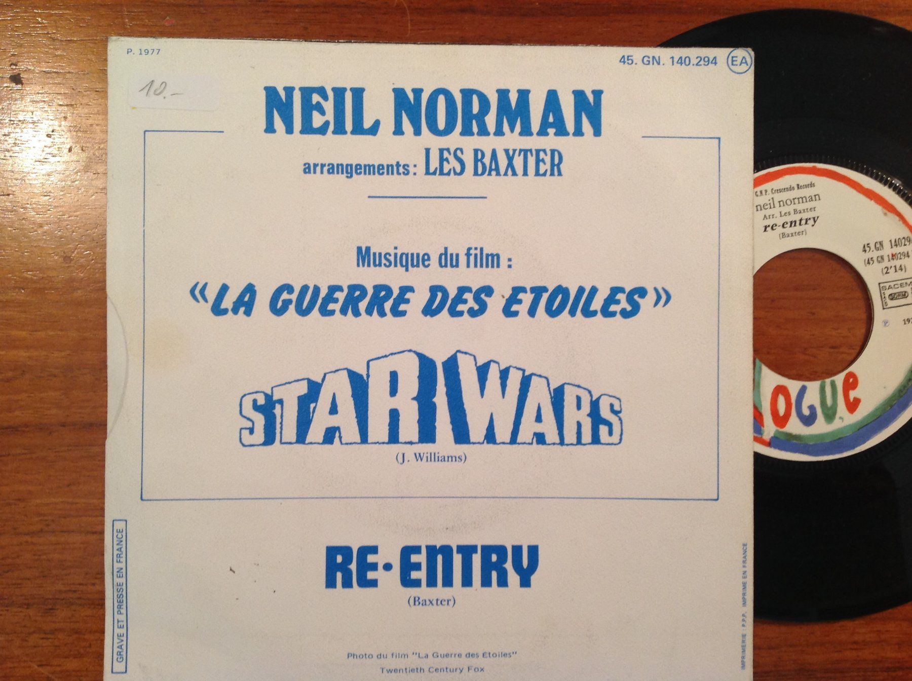 Vinyles: original 45t Vinyle Star Wars - Neil Norman – D'occasion à Vuiteboeuf par broticaire 1