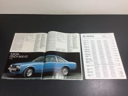 Alter Toyota Prospekt 1980 mit Preisliste