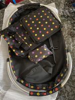 Einkaufskorb/Tasche - set - schwarz mit Punkten faltbar