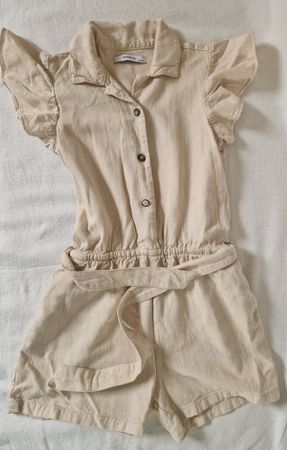 Beiger Playsuit / Kurzer Jumpsuit – Gr. 128