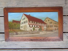 GEMÄLDE BAUERNHAUS IN GLATTFELDEN RIEGELHAUS BAUERNMALEREI