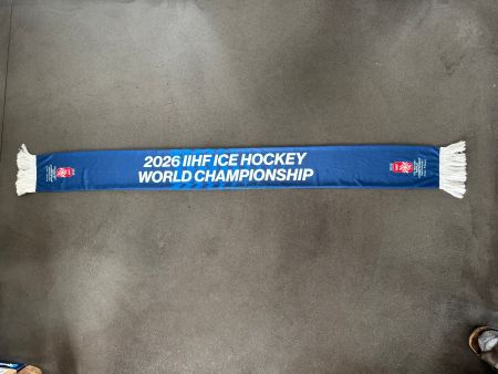 IIHF Eishockey WM 2026 FanSchal "Time to Shine" blau weiss