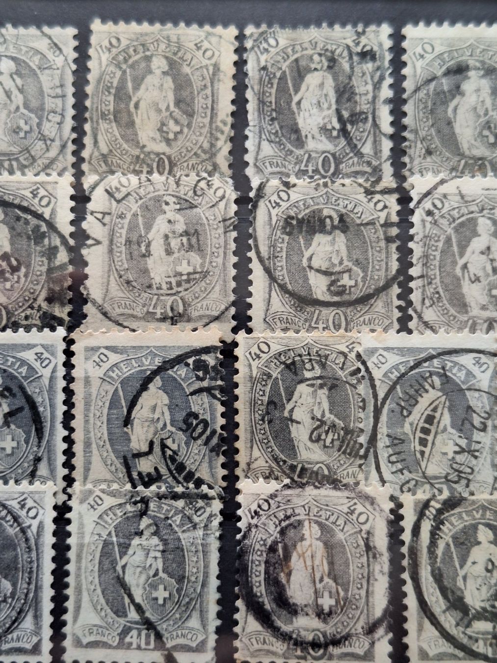 Alle Briefmarken: Stehende Helvetia 40Rp Werte 58× – Gebraucht aus Balgach von SIMEON27 3
