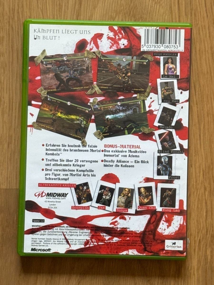Spiele: Mortal Kombat Deadly Alliance - CIB - Xbox – Gebraucht aus Uster von GamesAndStuff 1