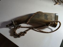 antikes Pulverhorn Horn 27 cm