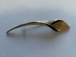 PIERRE LANG Broche Calla Gold & Emaille mit Zirkonia