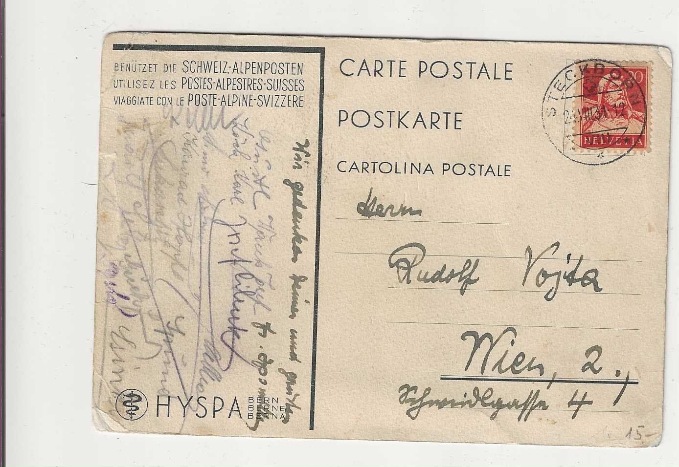 Cartoline postali: Postauto, 1934 – Usato da Spiez venduto da Niesen20 1