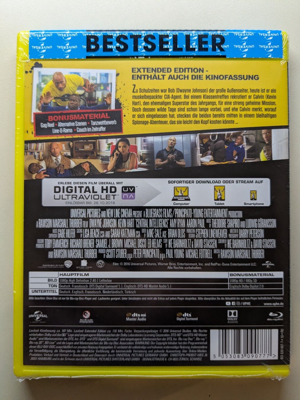 Tutti i DVDs: "Central Intelligence" mit Dwayne "The Rock" Johnson [BR] – Nuovo e nell'imballaggio originale da Port venduto da gecotom 1