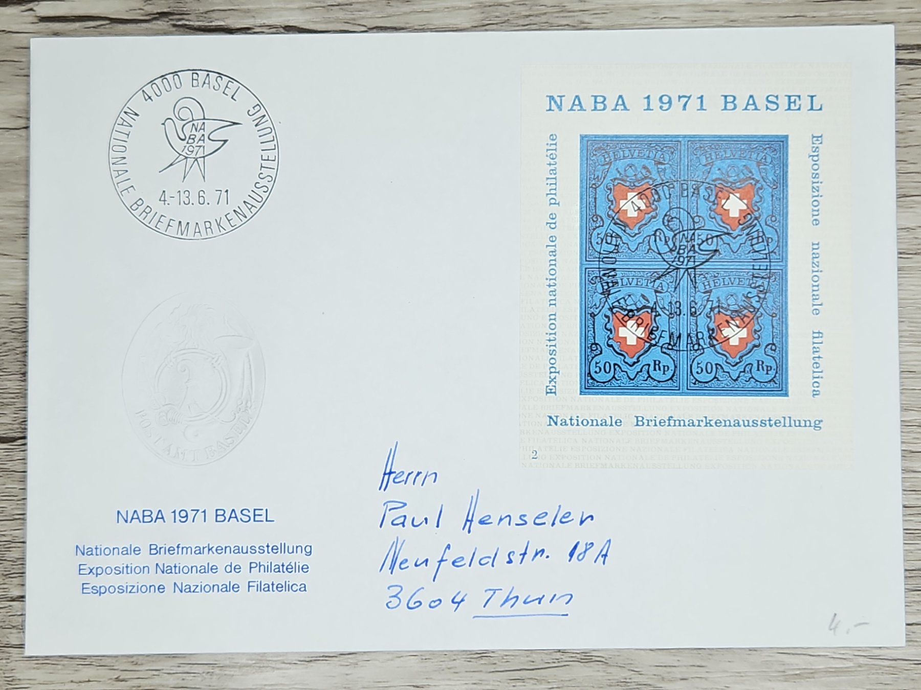 Tutti i francobolli: CL02 Enveloppe + Timbre Suisse 1971 – Usato da Cousset venduto da Patrick_Collections