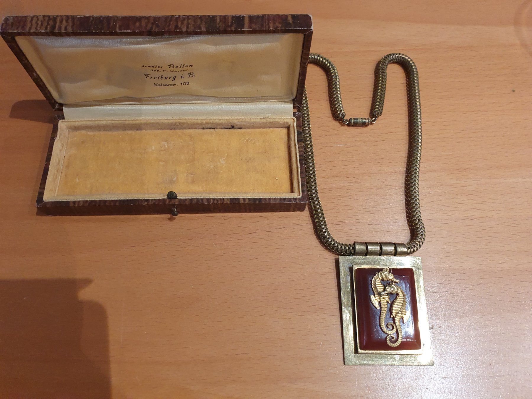 Catenine: Antike Schmuckschatulle mit Kette und Brosche im Set – Usato da Basel venduto da M2 6