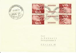 Brief, Kehrdruck mit Zwischensteg 1959 - Tschiertschen