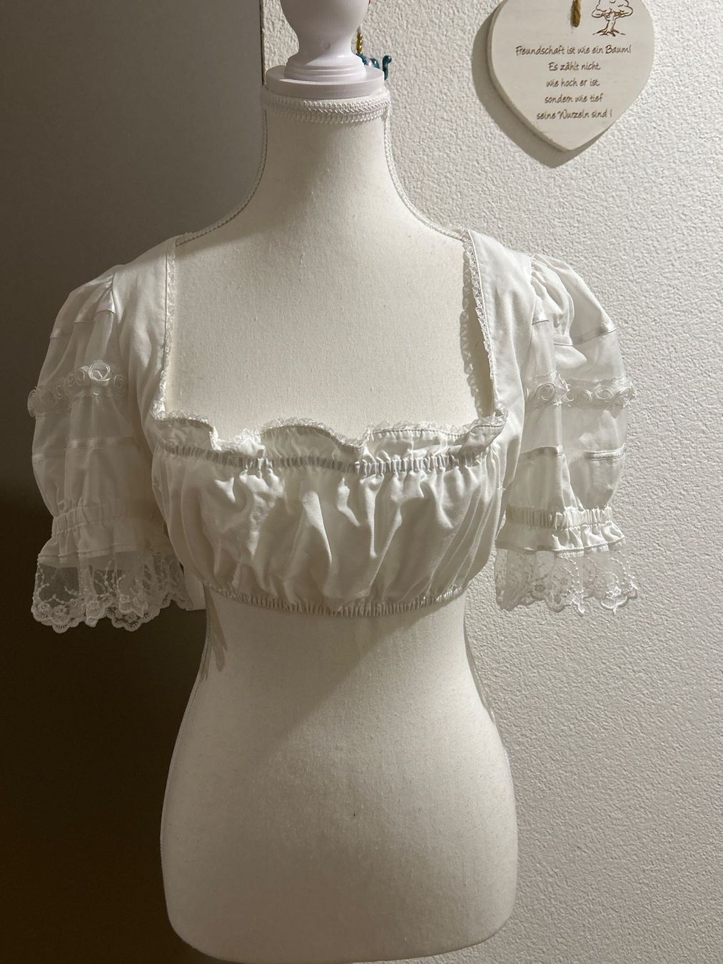 Krüger Camicette: Krüger Manufaktur Dirndlbluse weiss Gr.36 – Usato da Brunnen venduto da Nala2929 1