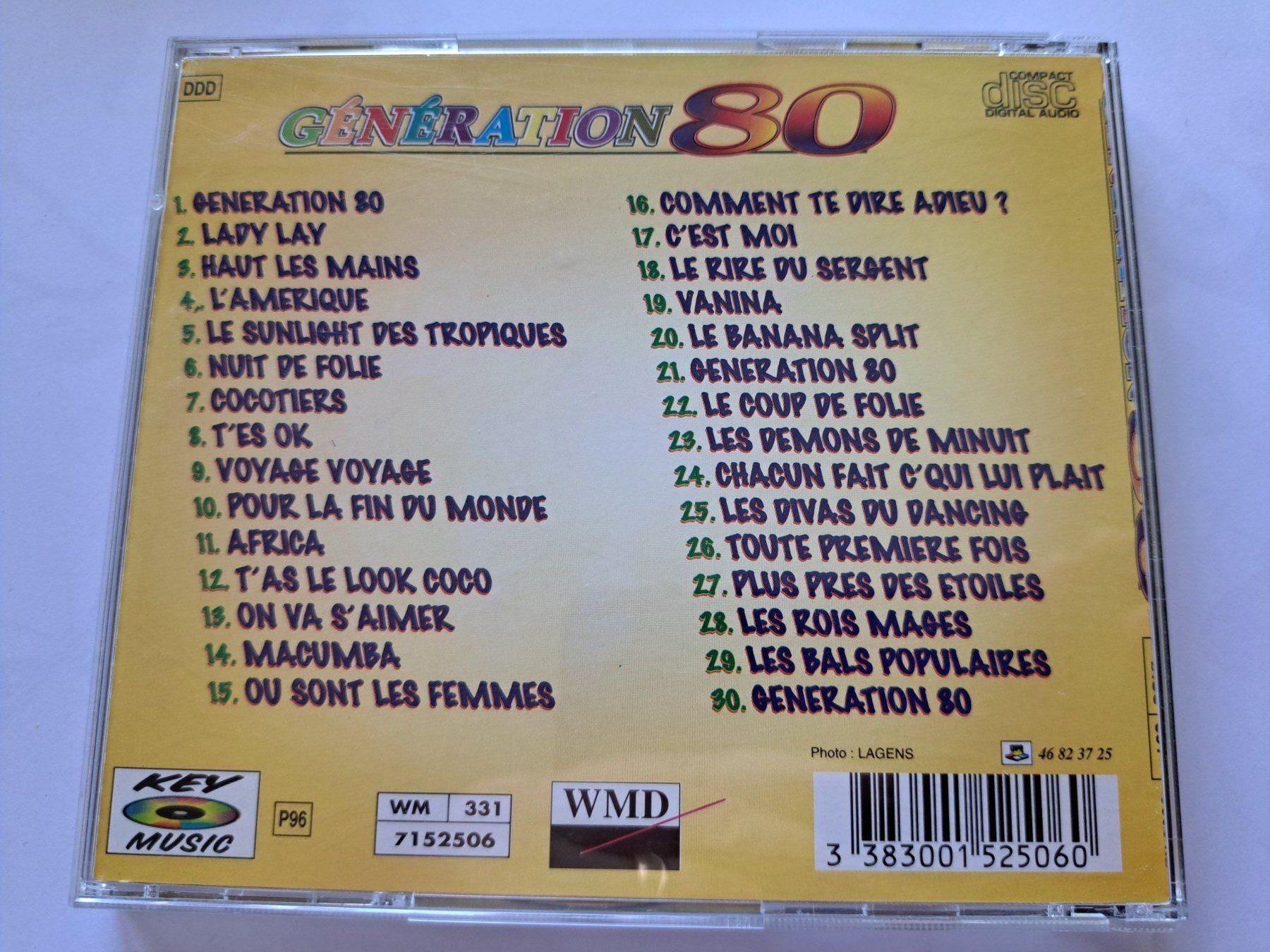 CD: Cd Génération 80 - 30 Titres versions Dance  – Usato da Pully venduto da bro_n52j 1