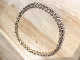 Festliche Modeschmuck Halskette , Gold- mit Glitzereffekt ✨
