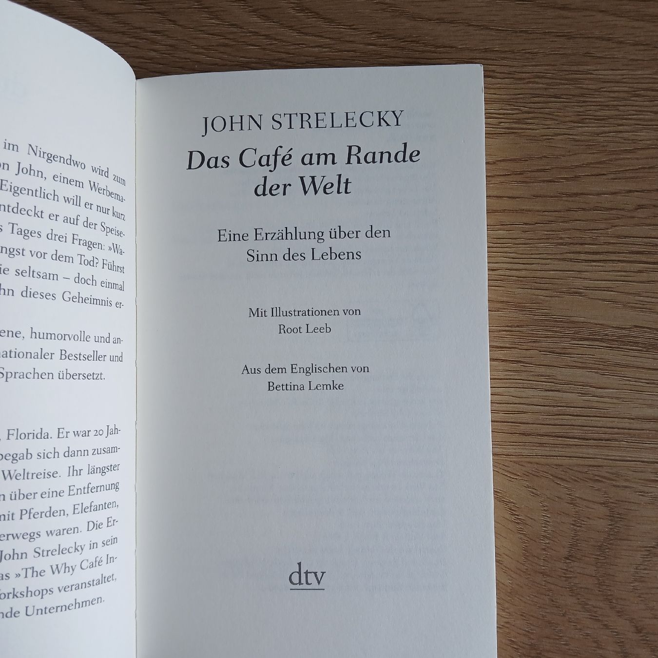Bücher: JOHN STRELECKY DAS CAFÉ AM RANDE DER WELT – Gebraucht aus Wädenswil von LeTroedel 1
