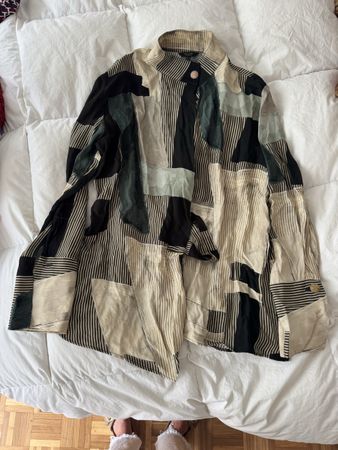 Massimo dutti viscose chemise unique patchwork été 💚