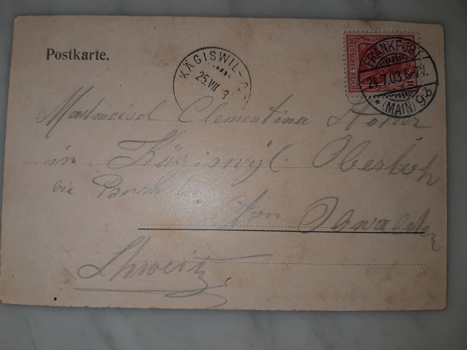 Cartoline postali: Frankfurt a. Main 1903 – Usato da Rotkreuz venduto da nigal 1