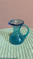 Vintage Glas Krug / Vase in Türkis - Schönes Design!