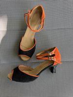 Latin Tanzschuhe schwarz/orange Grösse 40