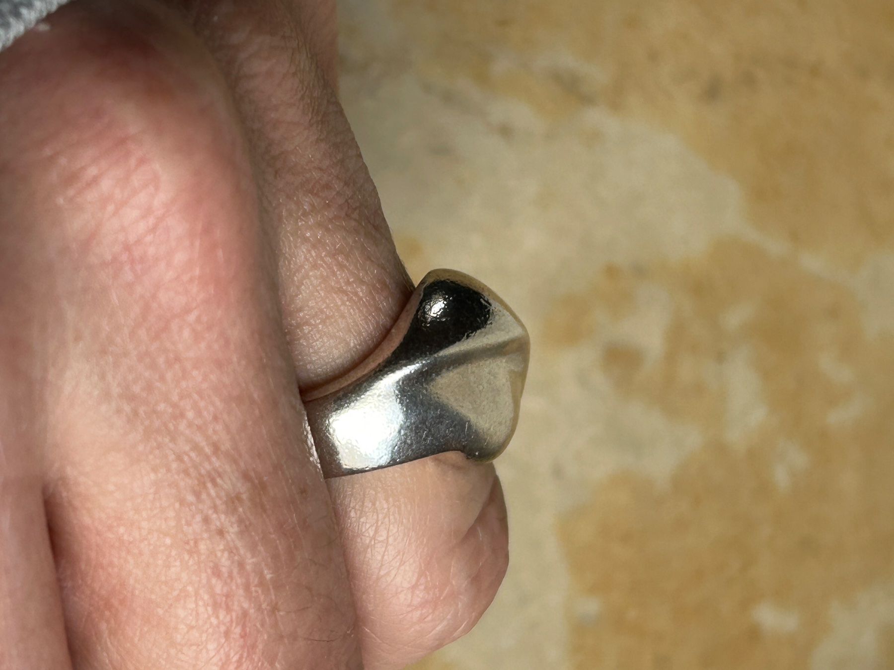 Anelli: Silberring Blatt_Kaffebohne Designerring Gr. 55 – Usato da Laufen venduto da belleskulptur 3
