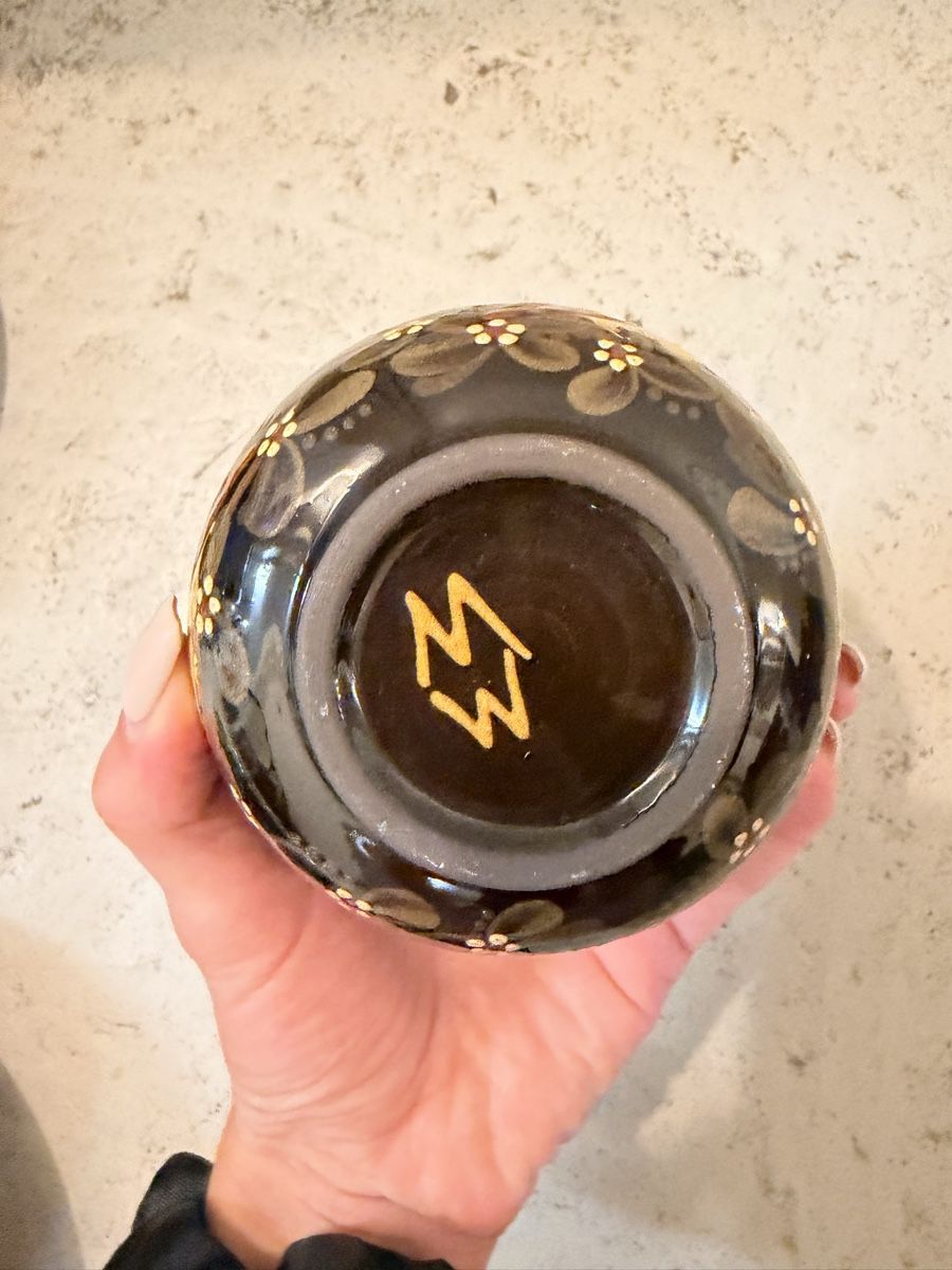 Geschirrsets: Keramikschale mit Deckel und Teller bemalt handgemacht  – Gebraucht aus Mülchi von jas_bqy2 5