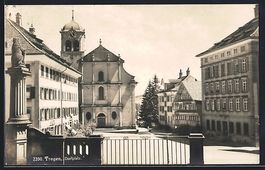 AK Trogen, Blick auf den Dorfplatz, 1922