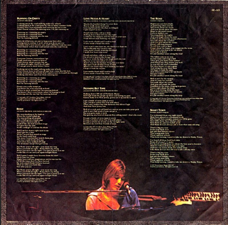 Dischi in vinile: Jackson Browne – Running On Empty / LP / 1977 – Usato da Zürich venduto da LustForLive 3