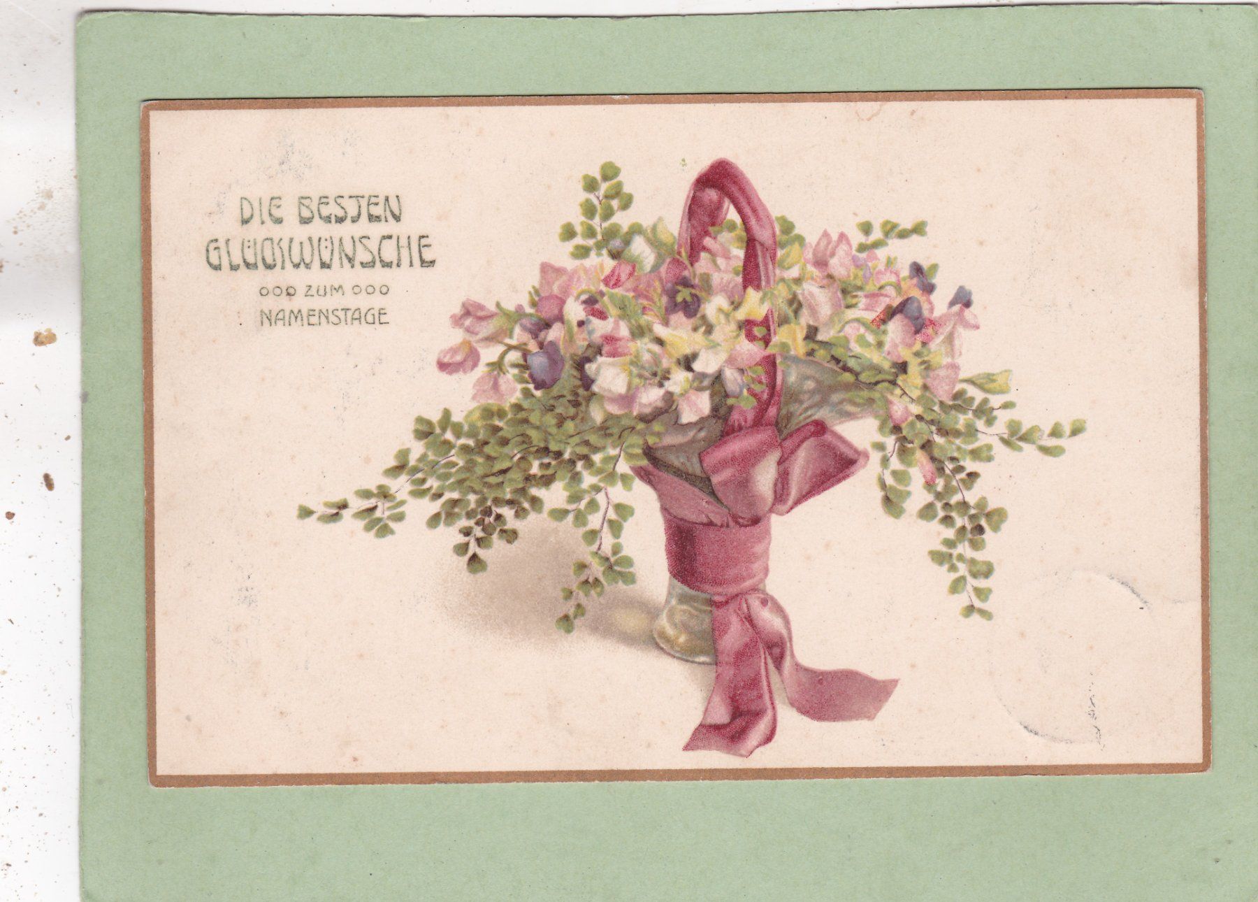 Cartoline postali: Kitsch Blumen Namenstag 1918 – Usato da Herisau venduto da Lisegrat2008
