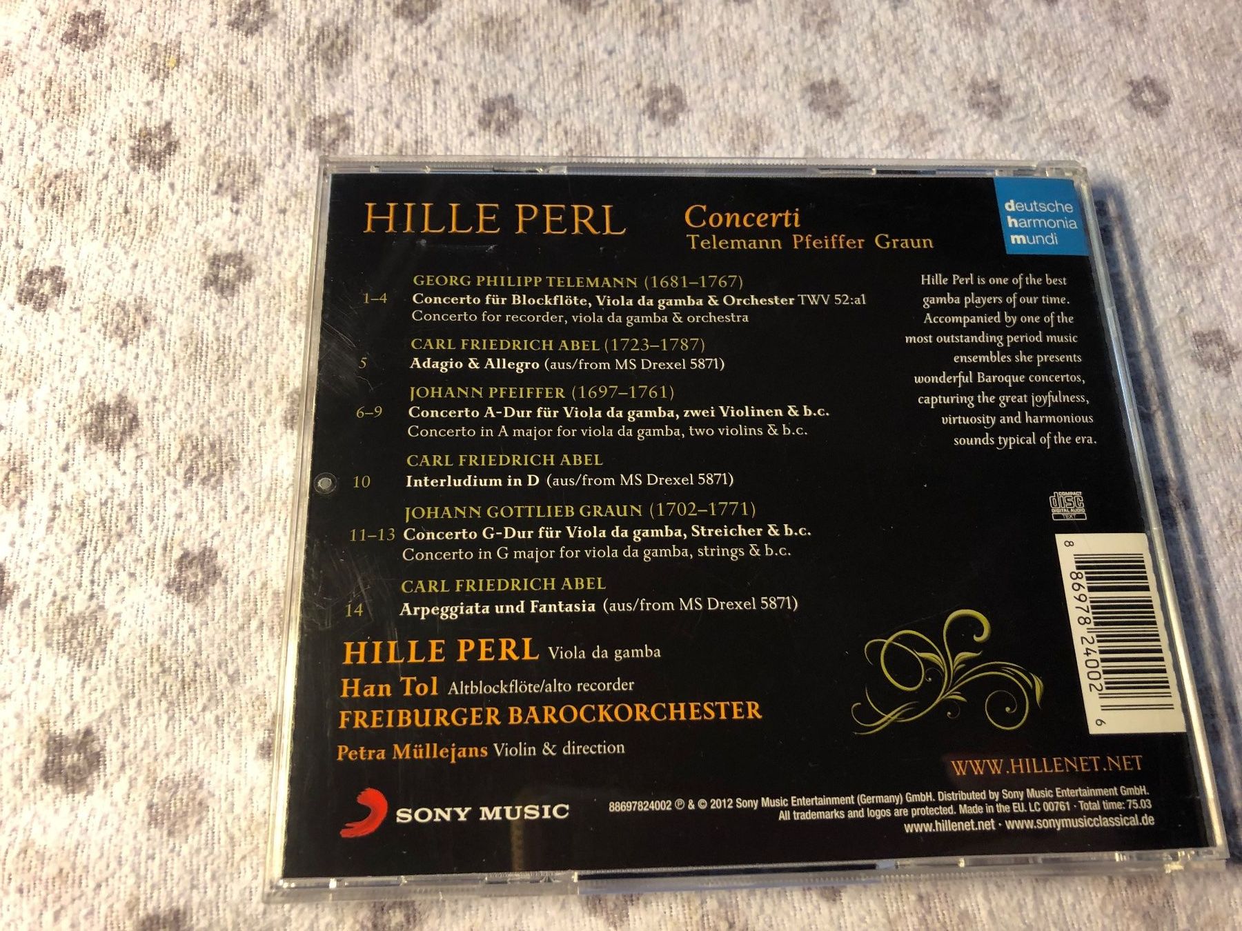 CDs: Hille Perl Konzerte Telemann Pfeiffer Graun – Gebraucht aus Schübelbach von Bemafaja 1
