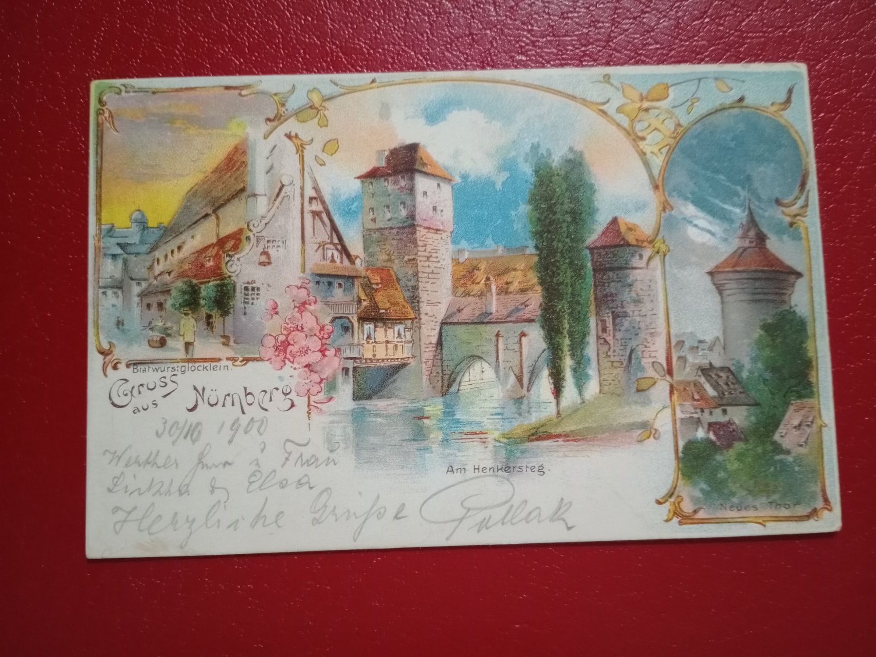 Cartoline postali: 2x Lithographie Nürnberg 1900 – Usato da Küttigen venduto da Melisch1000