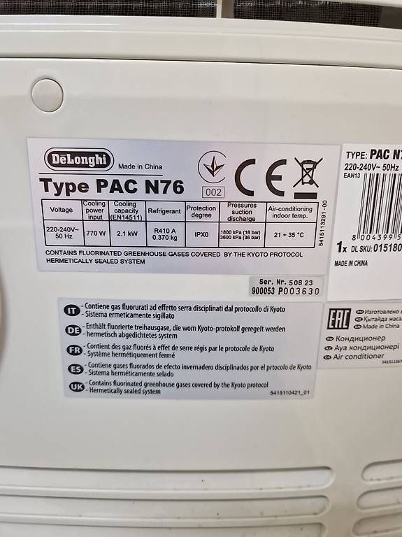 De'Longhi Klimageräte: Klimagerät De Longhi PAC N76 – Gebraucht aus Fraubrunnen von beat018 3