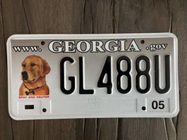 US Nummernschild Georgia