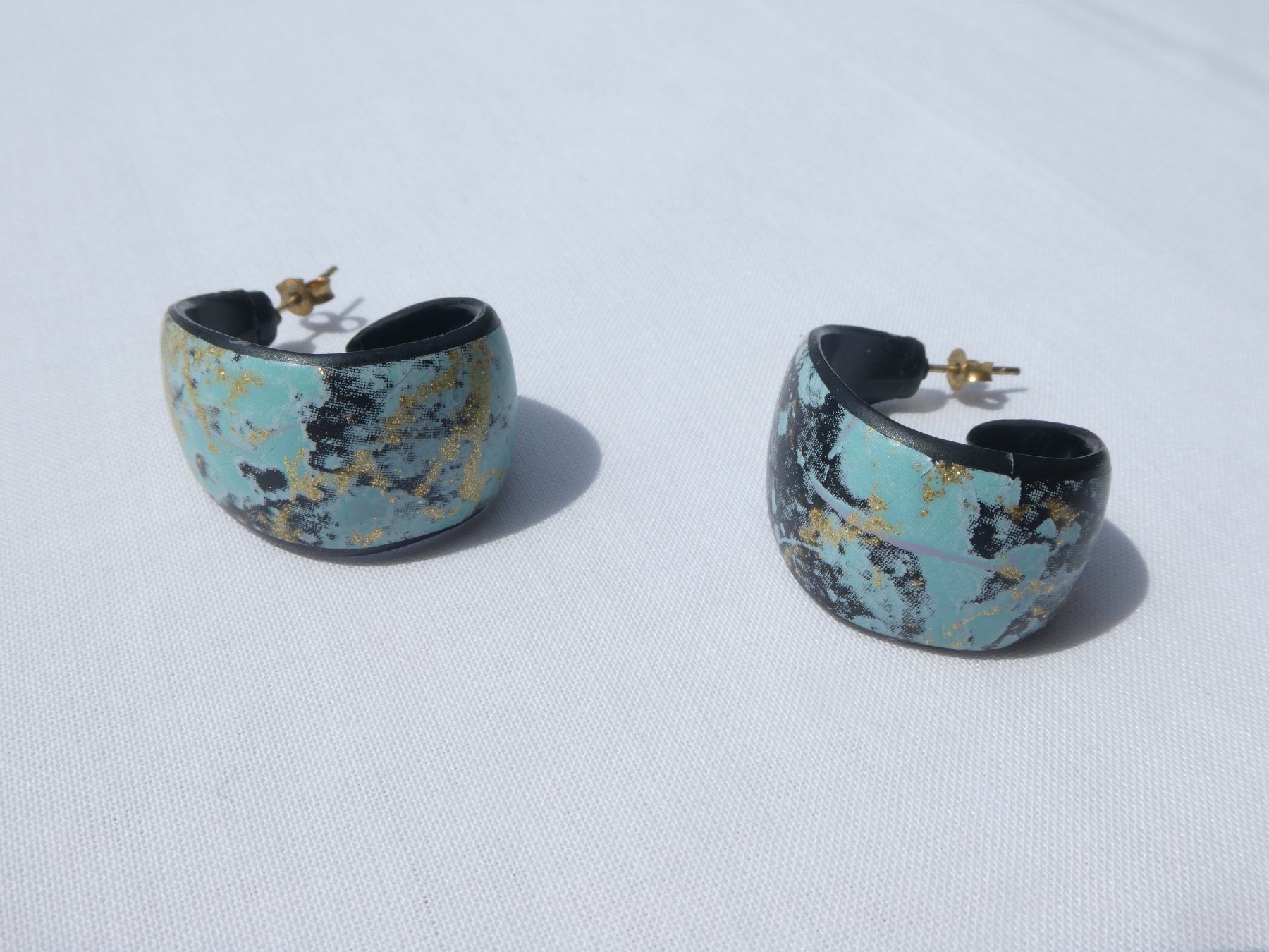Orecchini pendenti & Orecchini a lobo: Grosse, modische Ohrstecker Kunststoff, Modeschmuck – Nuovo (secondo la descrizione) da Gattikon venduto da kaandooh 2