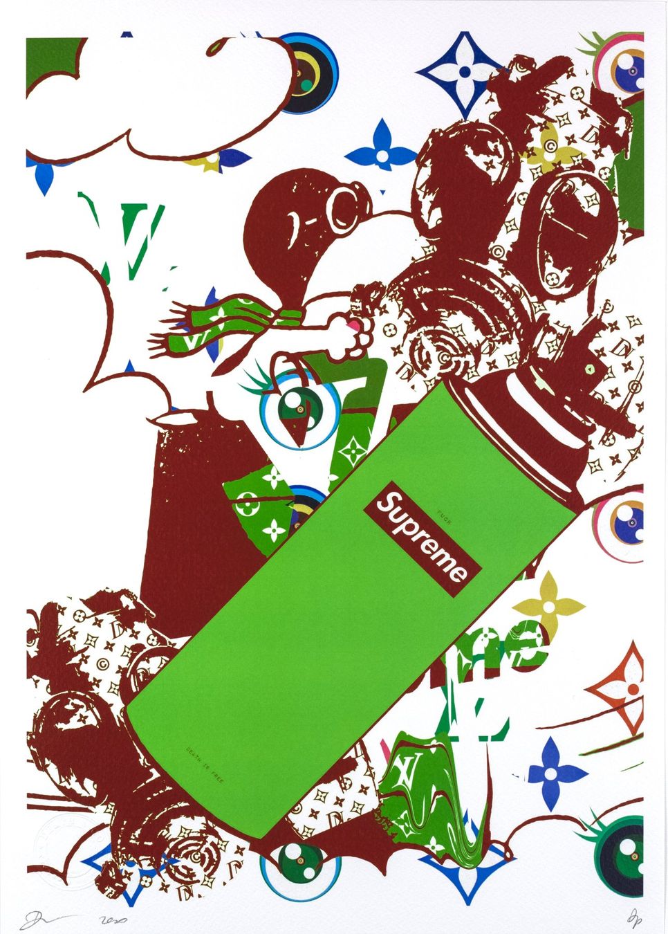 Posters & Illustrations: Death, Flying Snoopy, limitierter Kunstdruck – Neuf (Voir description) à Masein par KunstvonFrauen