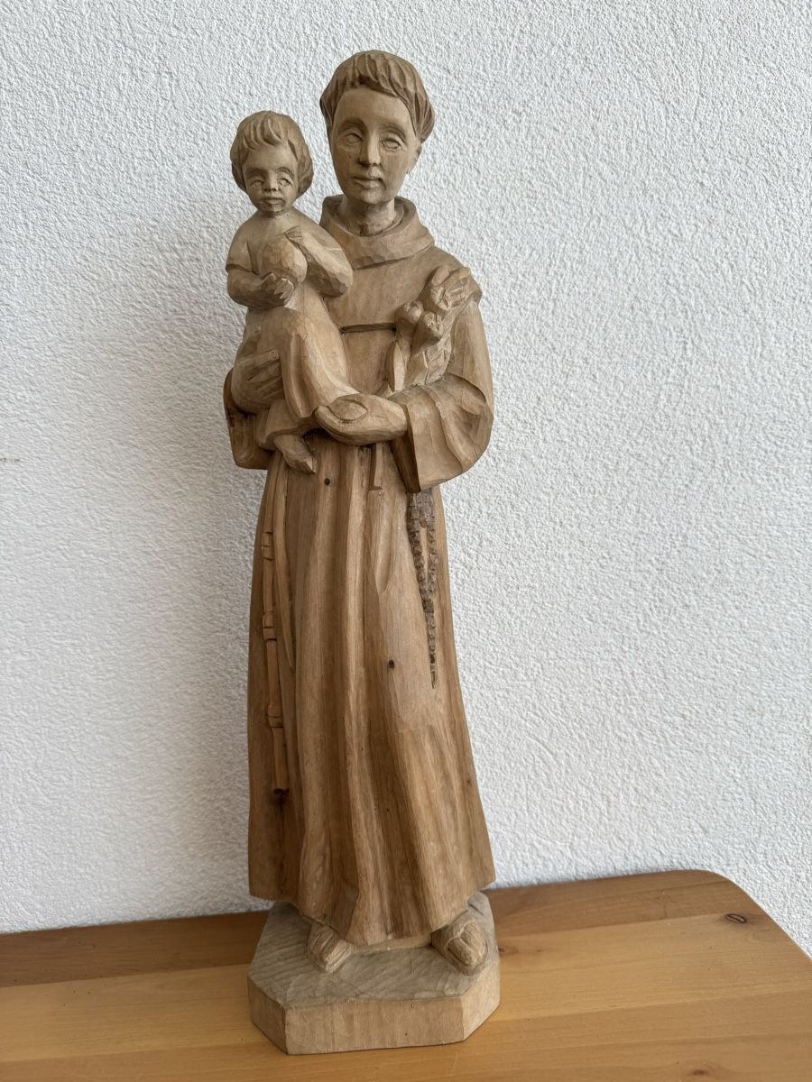 Skulpturen & Statuen: Holzfigur heiliger Antonius mit Kind 45 cm schnitzerei – Gebraucht aus Morges von SevArt 1